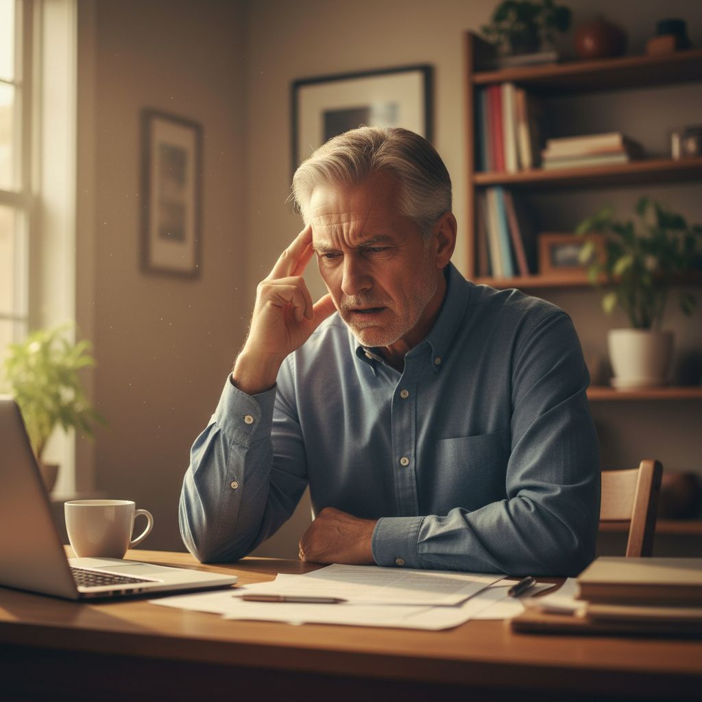 Man experiencing brain fog and cognitive frustration