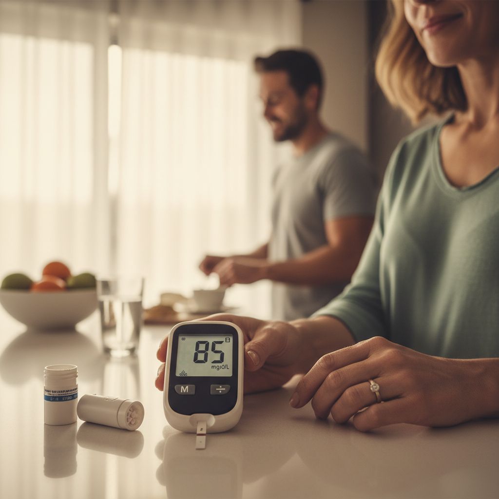 Person monitoring blood sugar levels